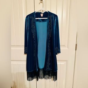 Chicos Embellished Velvet Jacket